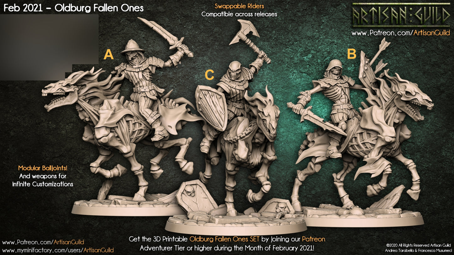 Old Burg Nightmares + Riders Bundle Set by Artisan Guild Heroic 32mm Scale Fantasy Miniature AG1204