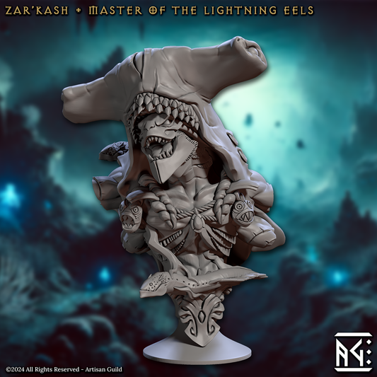 Zar'kash Master of the Lightning Eels Bust by Artisan Guild Fantasy Collectible AG1316