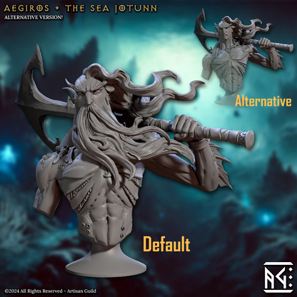 Aegiros the Sea Jotunn Bust by Artisan Guild Fantasy Collectible AG1316