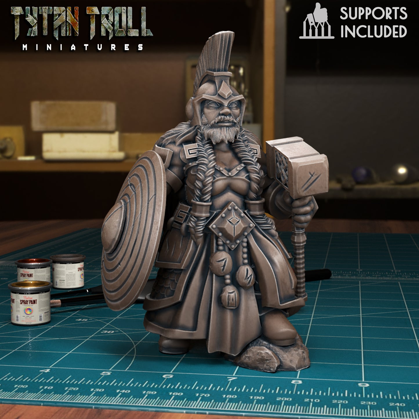 Female Bearded Dwarf Bundle Set by TytanTroll miniatures 32mm Scale TTM 4721