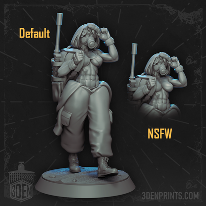 Krenzia Military Girl by Gaz Minis 75mm Scale (NSFW version available) GM 0343