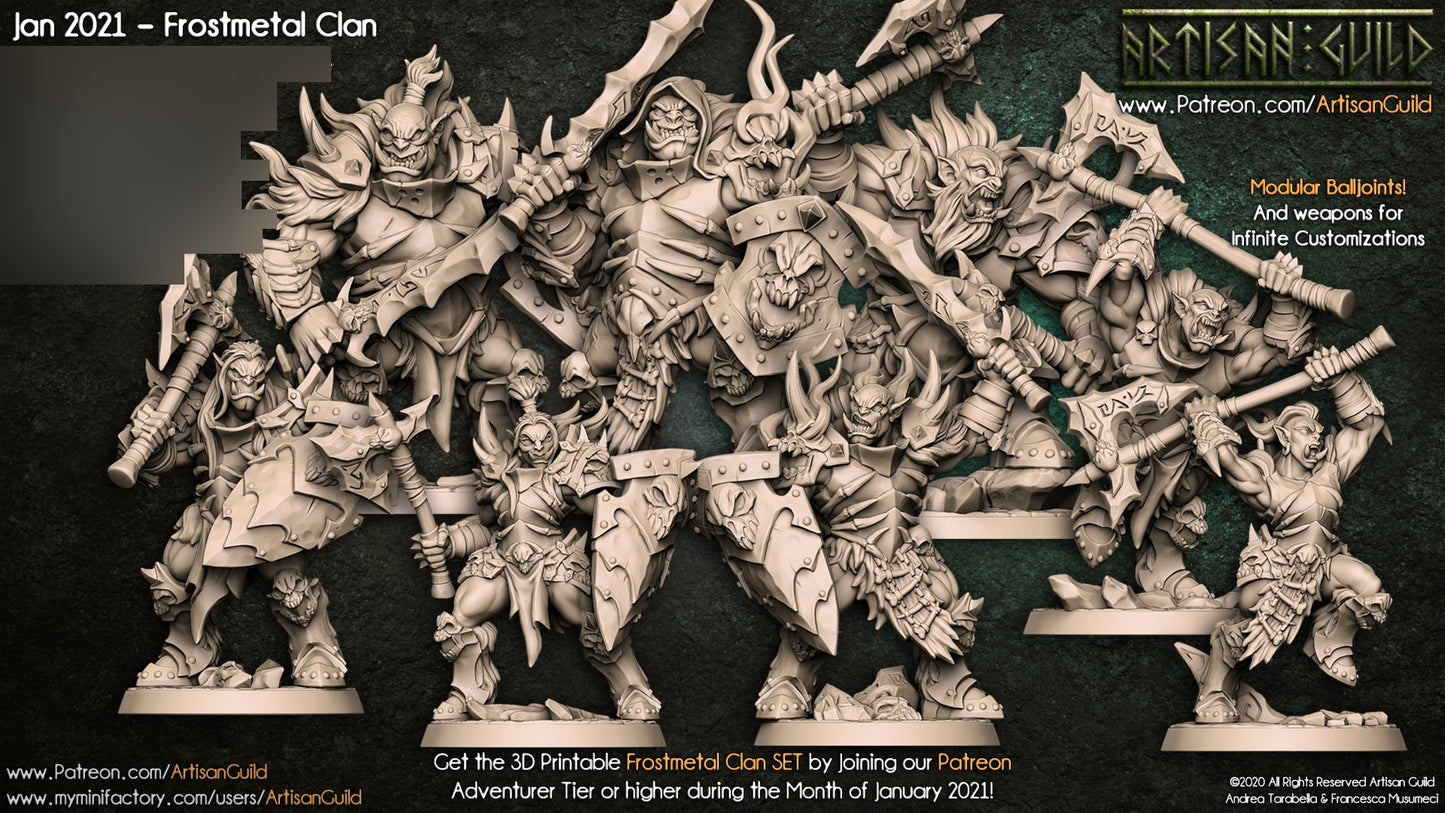 Frostmetal Clan Orcs Bundle Set by Artisan Guild Heroic 32mm Scale Fantasy Miniature AG1203