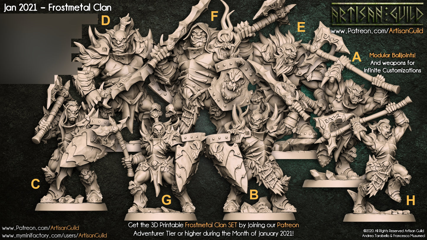 Frostmetal Clan Orcs Bundle Set by Artisan Guild Heroic 32mm Scale Fantasy Miniature AG1203