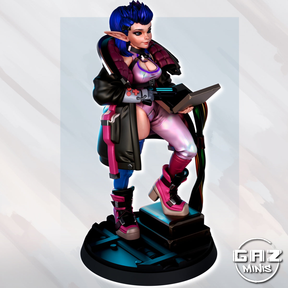 Swiftcode Elf Hacker by Gaz Minis 75mm Scale (NSFW version available) GM 0345