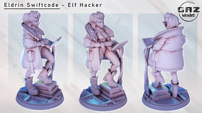 Swiftcode Elf Hacker by Gaz Minis 75mm Scale (NSFW version available) GM 0345