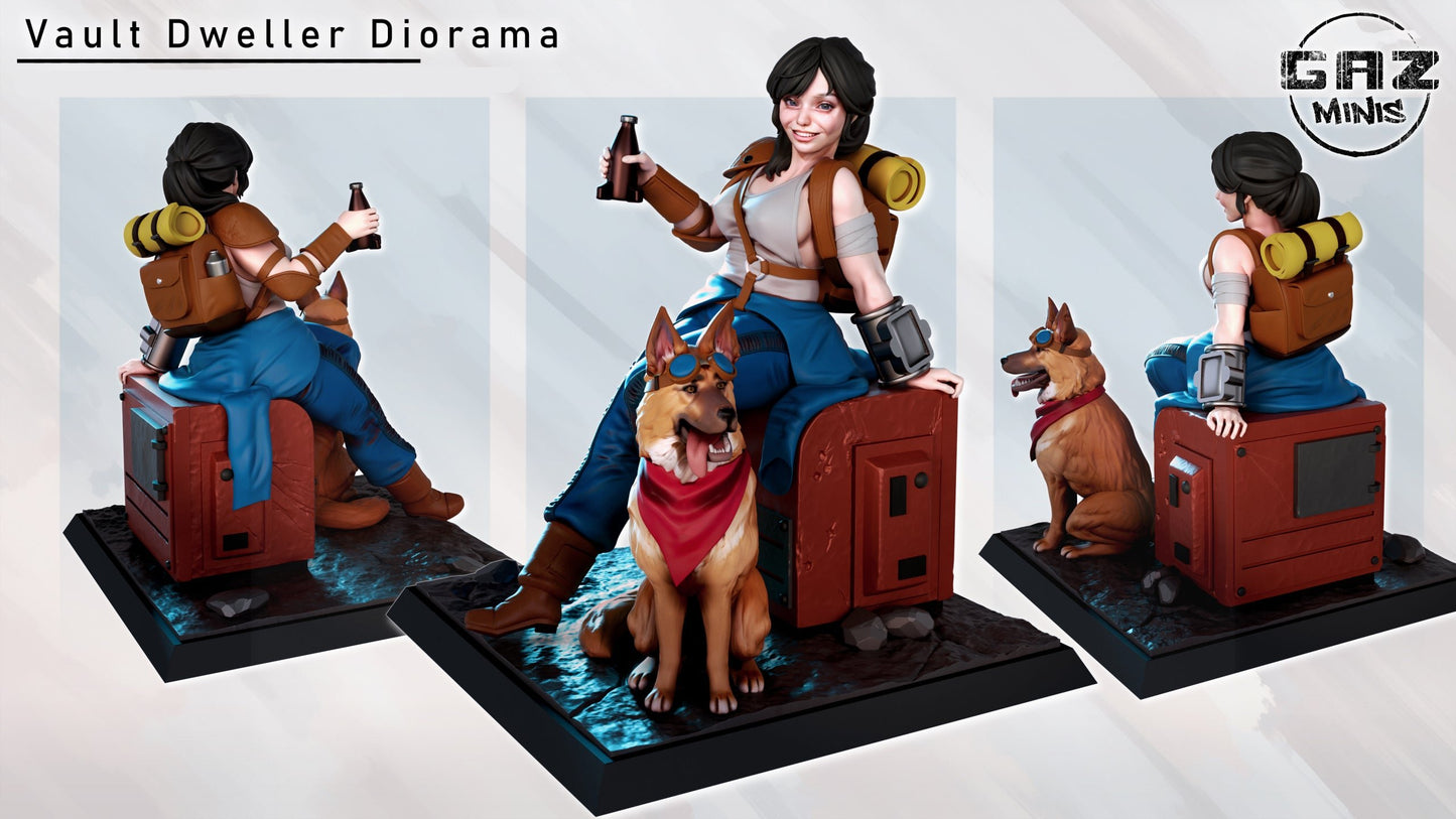 Vault Dweller Diorama by Gaz Minis 75mm Scale GM 0341