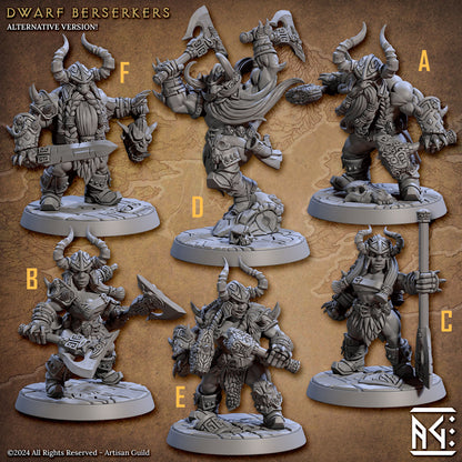 Dwarf Berserkers Kit II Bundle Set by Artisan Guild Heroic 32mm Scale Fantasy Miniature AG1312