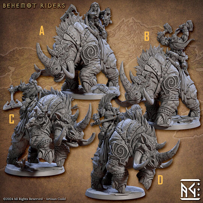 Behemot Riders Kit I Bundle Set by Artisan Guild Heroic 32mm Scale Fantasy Miniature AG1312