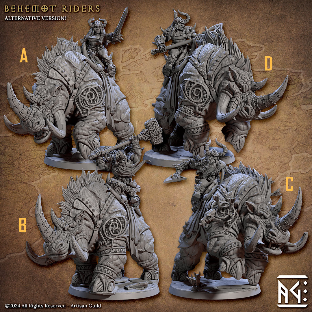 Behemot Riders Kit II Bundle Set by Artisan Guild Heroic 32mm Scale Fantasy Miniature AG1312