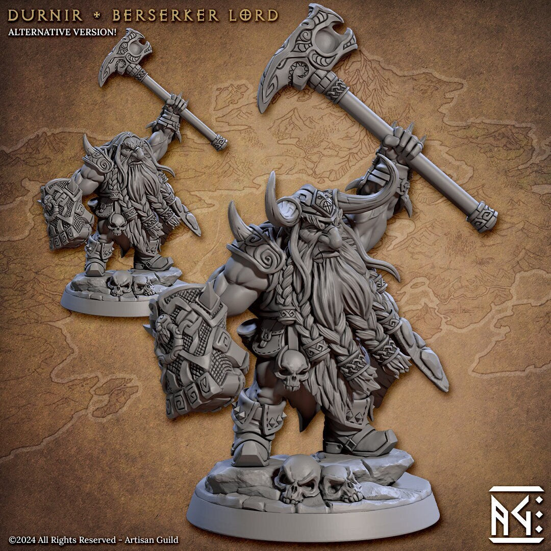 Durnir Berserker Lord by Artisan Guild Heroic 32mm Scale Fantasy Miniature AG1312