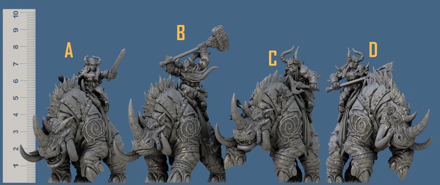 Behemot Riders Kit II Bundle Set by Artisan Guild Heroic 32mm Scale Fantasy Miniature AG1312