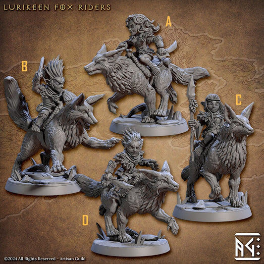 Lurikeen Fox Riders Kit I Bundle Set by Artisan Guild Heroic 32mm Scale Fantasy Miniature AG1313