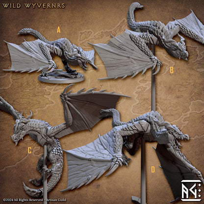 Wild Vanguard Wyverns Bundle Set by Artisan Guild Heroic 32mm Scale Fantasy Miniature AG1314