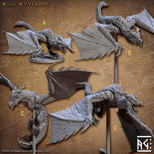 Wild Vanguard Wyverns Bundle Set by Artisan Guild Heroic 32mm Scale Fantasy Miniature AG1314