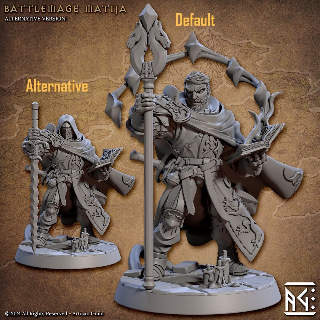 Battlemage Matija by Artisan Guild Heroic 32mm Scale Fantasy Miniature AG1314