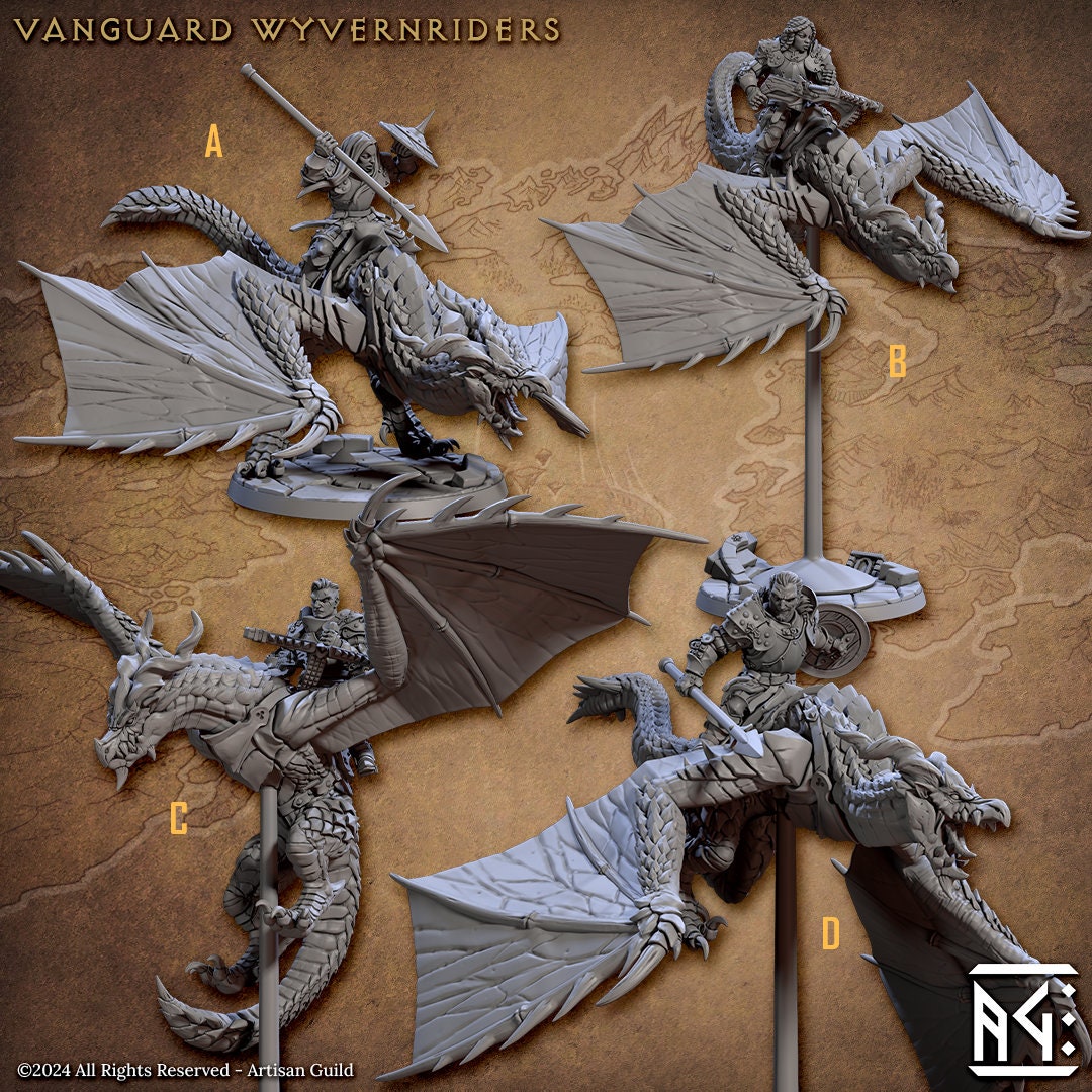 Vanguard WyvernRiders Kit I Bundle Set by Artisan Guild Heroic 32mm Scale Fantasy Miniature AG1314