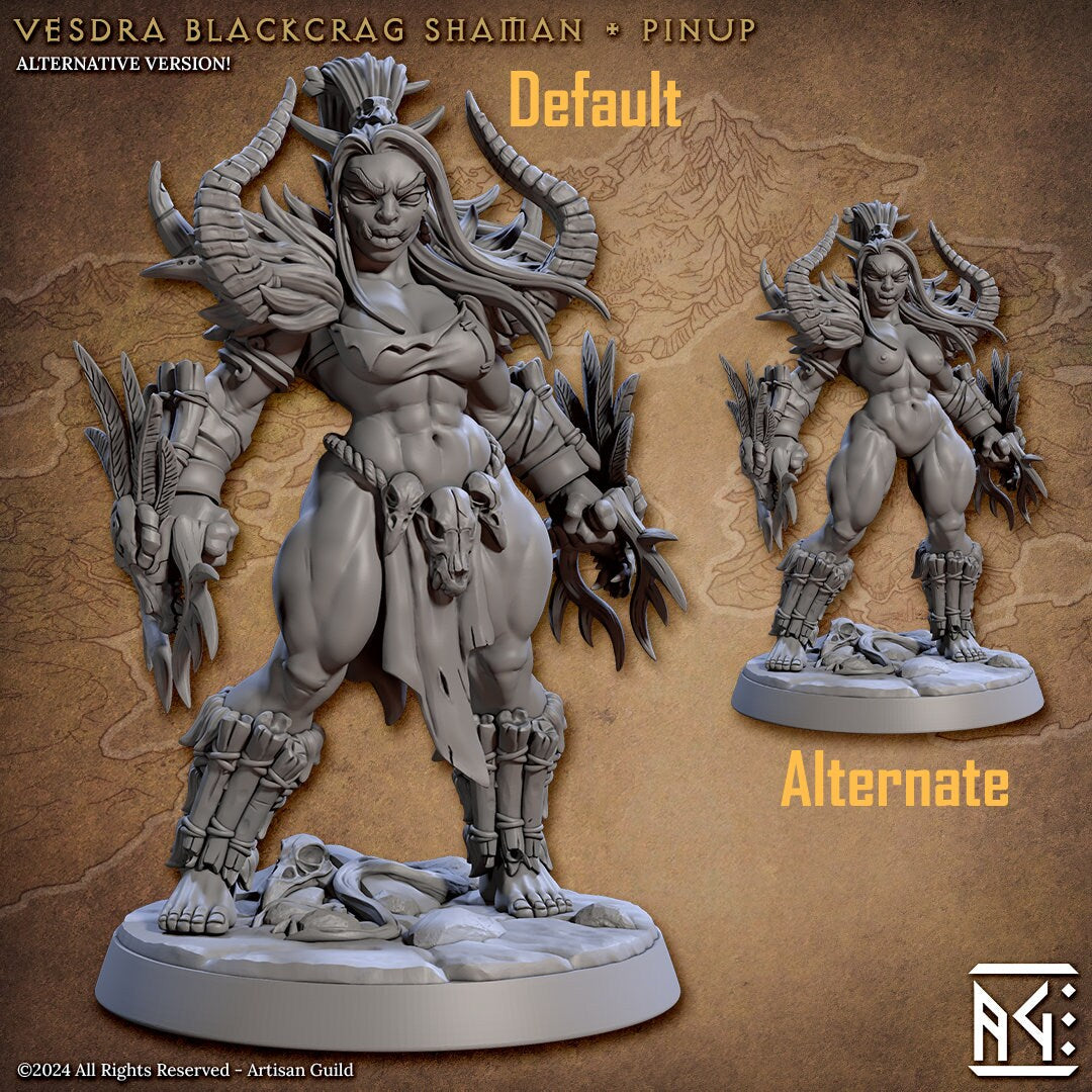 Vesdra - Blackcrag Shaman by Artisan Guild Heroic 32mm Scale Fantasy Miniature AG1315