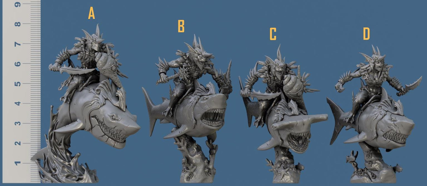 Tidal Shark Riders Kit II Bundle Set by Artisan Guild Heroic 32mm Scale Fantasy Miniature AG1316