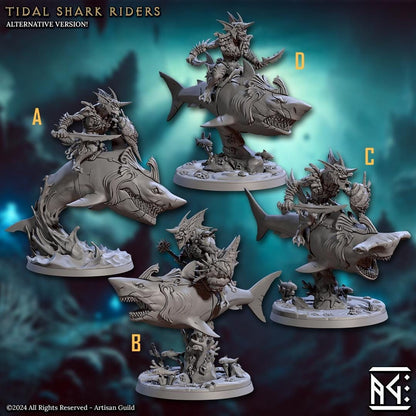 Tidal Shark Riders Kit II Bundle Set by Artisan Guild Heroic 32mm Scale Fantasy Miniature AG1316