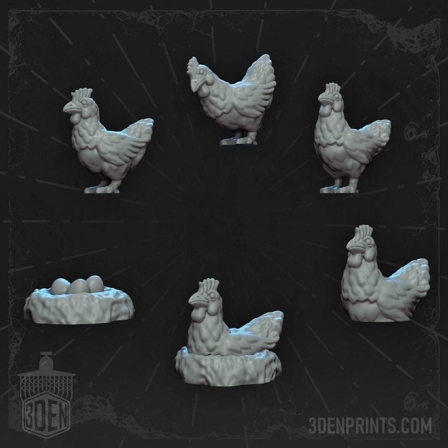 Chickens Bundle Set by Vae Victis Miniatures 28mm or 32mm scale Fantasy Miniature VVM 0104