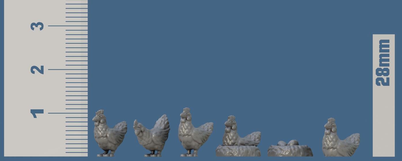 Chickens Bundle Set by Vae Victis Miniatures 28mm or 32mm scale Fantasy Miniature VVM 0104