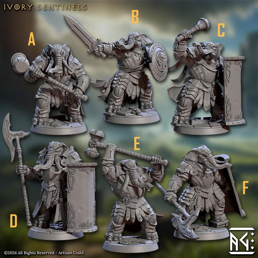 Ivory Sentinels Kit I Bundle Set by Artisan Guild Heroic 32mm Scale Fantasy Miniature AG1317