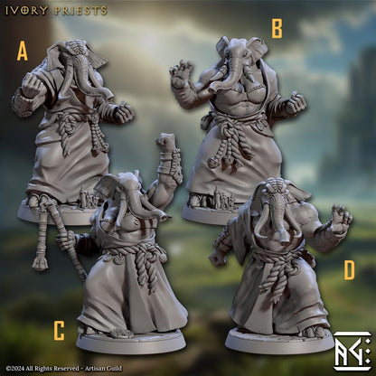 Ivory Priests Kit I Bundle Set by Artisan Guild Heroic 32mm Scale Fantasy Miniature AG1317