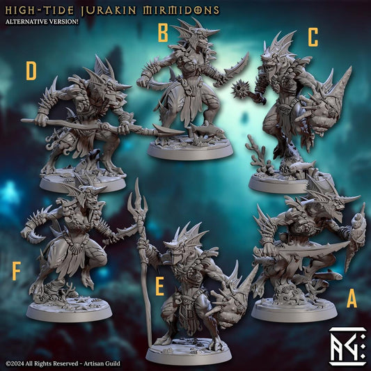 High-Tide Jurakin Mirmidons Kit II Bundle Set by Artisan Guild Heroic 32mm Scale Fantasy Miniature AG1316