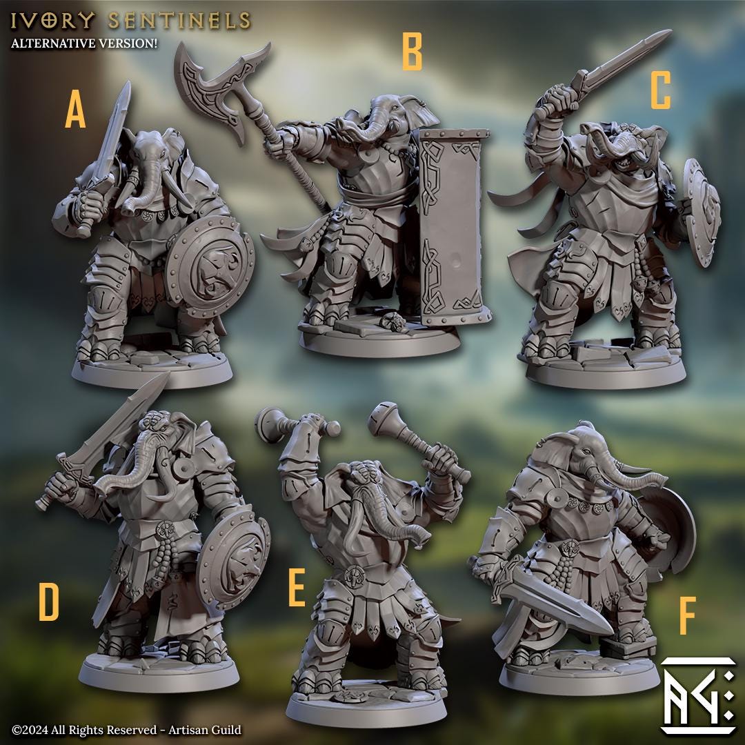 Ivory Sentinels Kit II Bundle Set by Artisan Guild Heroic 32mm Scale Fantasy Miniature AG1317