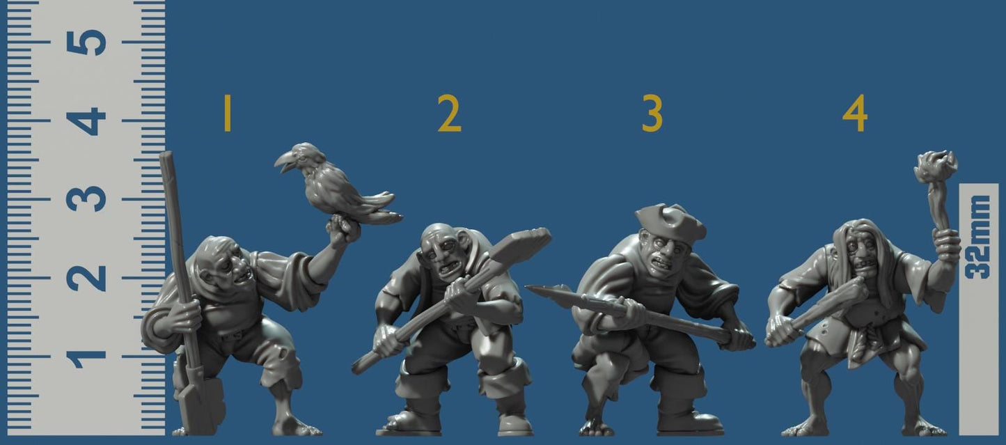 Monstrous Servitors - Sword for Hire Set Part 18 by Vae Victis Miniatures 28mm or 32mm scale Fantasy Miniature VVM 0143