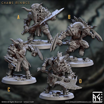 Chaos Minocs Kit I Bundle Set by Artisan Guild Heroic 32mm Scale Fantasy Miniature AG1318