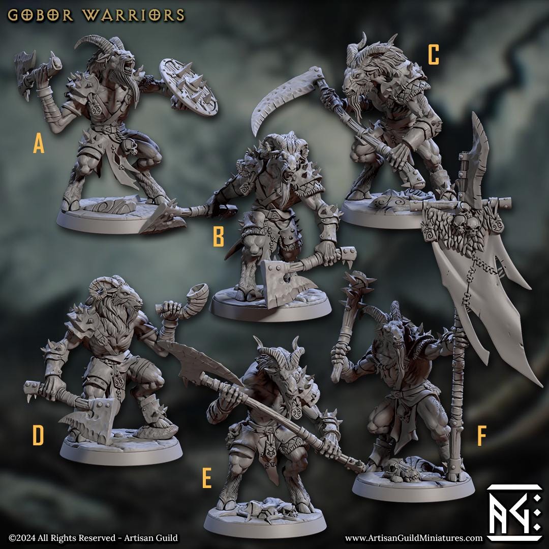 Gobor Warriors Kit I Bundle Set by Artisan Guild Heroic 32mm Scale Fantasy Miniature AG1318