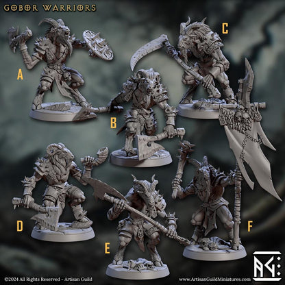 Gobor Warriors Kit I Bundle Set by Artisan Guild Heroic 32mm Scale Fantasy Miniature AG1318