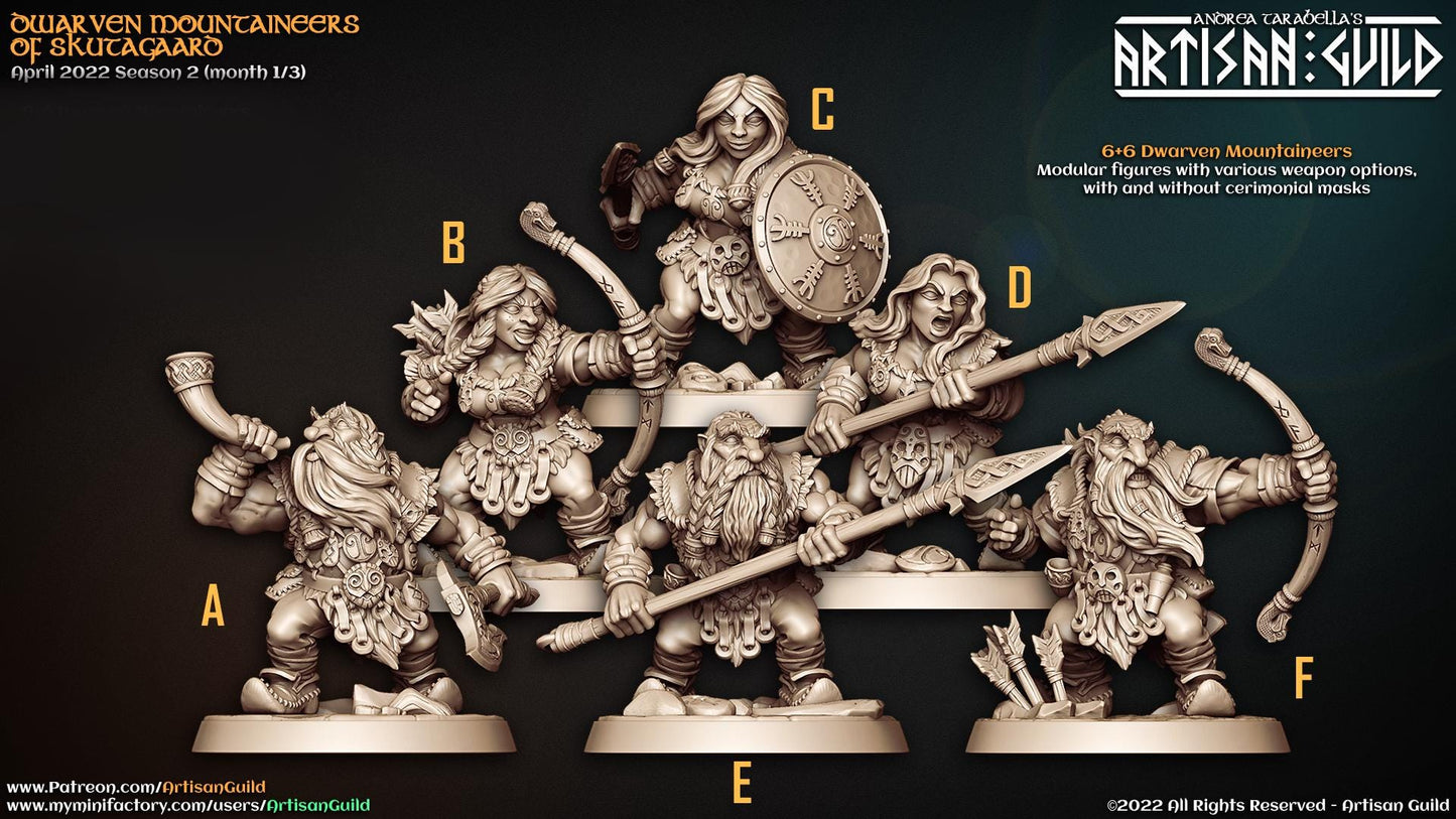 Dwarven Mountaineers Kit 1 Bundle Set by Artisan Guild Heroic 32mm Scale Fantasy Miniature AG1103