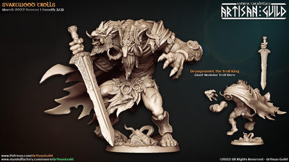 Drungvandel the Troll King by Artisan Guild Heroic 32mm Scale Fantasy Miniature AG1101