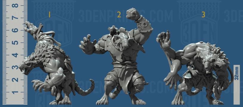 Giant Rats Bundle Set by Vae Victis Miniatures 28mm or 32mm scale Fantasy Miniature VVM 0145