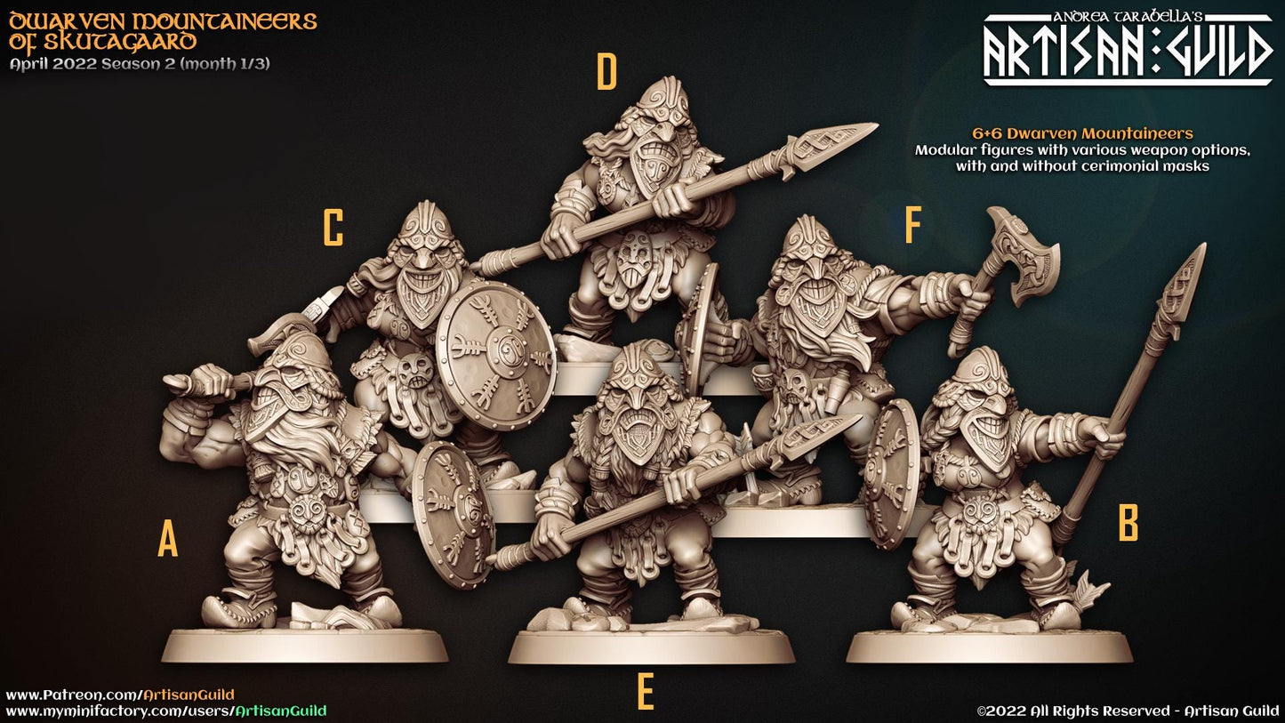 Dwarven Mountaineers Kit 2 Bundle Set by Artisan Guild Heroic 32mm Scale Fantasy Miniature AG1103