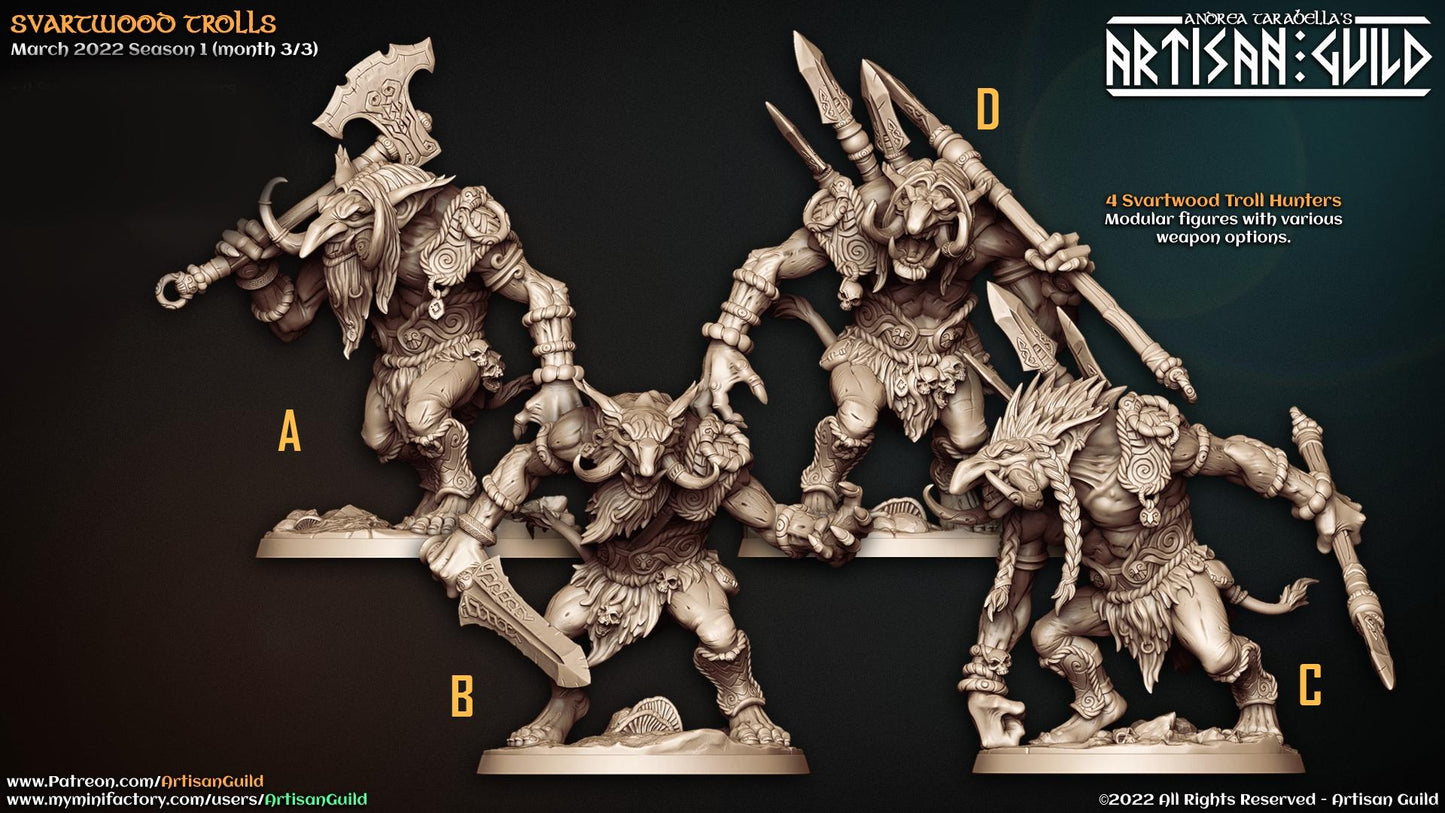 Troll Hunters Bundle Set by Artisan Guild Heroic 32mm Scale Fantasy Miniature AG1101