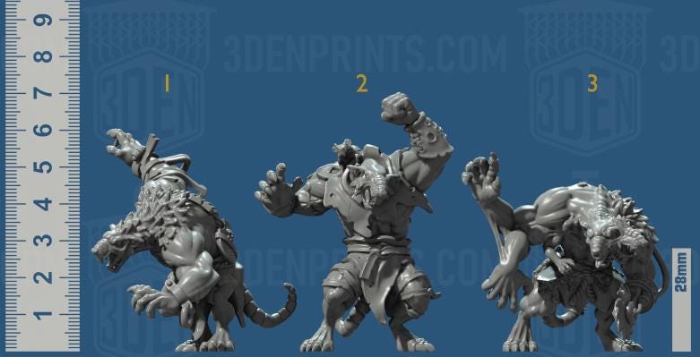 Giant Rats Bundle Set by Vae Victis Miniatures 28mm or 32mm scale Fantasy Miniature VVM 0145