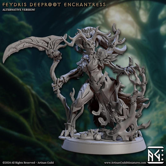 Feydris Deeproot Enchantress by Artisan Guild Heroic 32mm Scale Fantasy Miniature AG1319