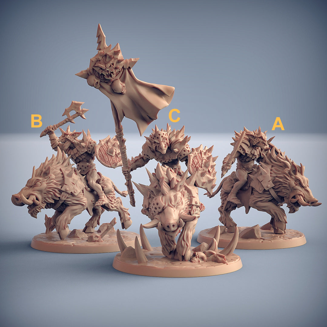 Hobgoblin Razorbeast Riders Bundle Set by Artisan Guild Heroic 32mm Scale Fantasy Miniature AG1205