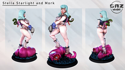 Stella Starlight and Mork by Gaz Minis 75mm Scale (NSFW version available) GM 0341