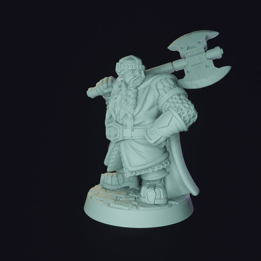 Uddir Thunderaxe - by RN Estudio 32mm Miniature, RPG, DND, Dungeons and Dragons, Pathfinder