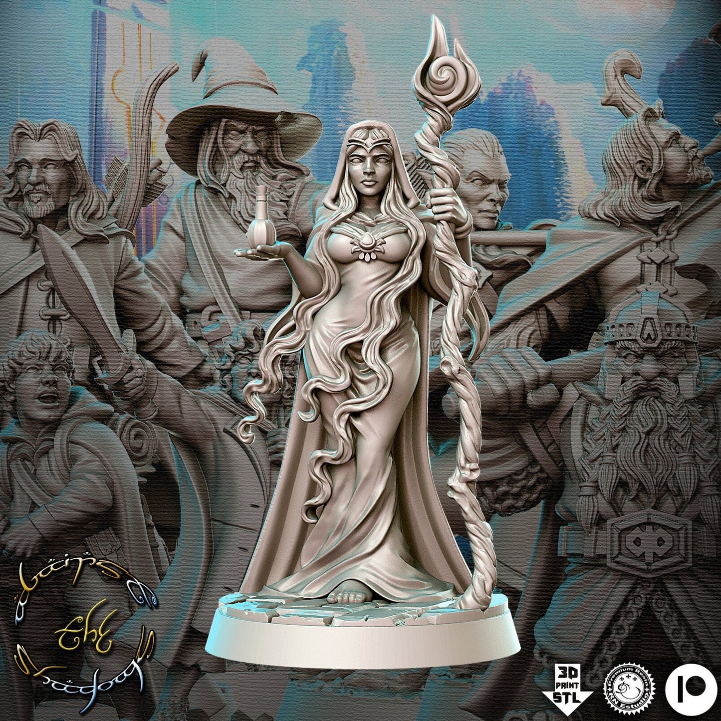 Miriel - by RN Estudio 32mm Miniature, RPG, DND, Dungeons and Dragons, Pathfinder