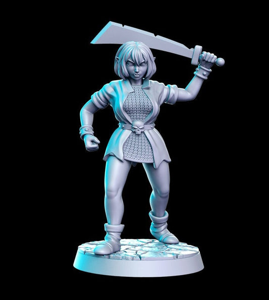 Female orc with sword - by RN Estudio 32mm Miniature 0151