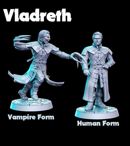 Vladreth (human or vampire form) - by RN Estudio 32mm Miniature
