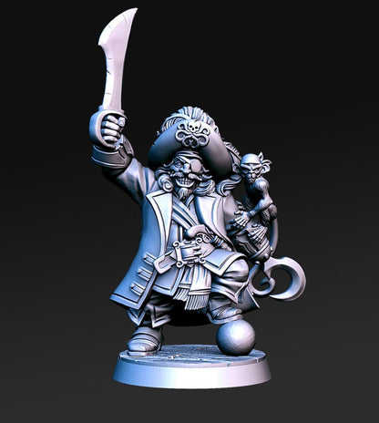 Madolff one eye pirate - 2 versions - by RN Estudio 32mm Miniature 0152