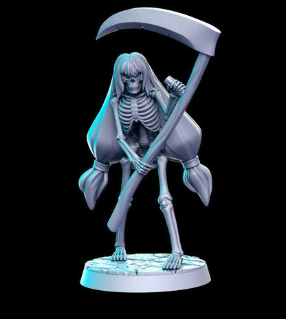 female skeleton with scythe - by RN Estudio 32mm Miniature 0151