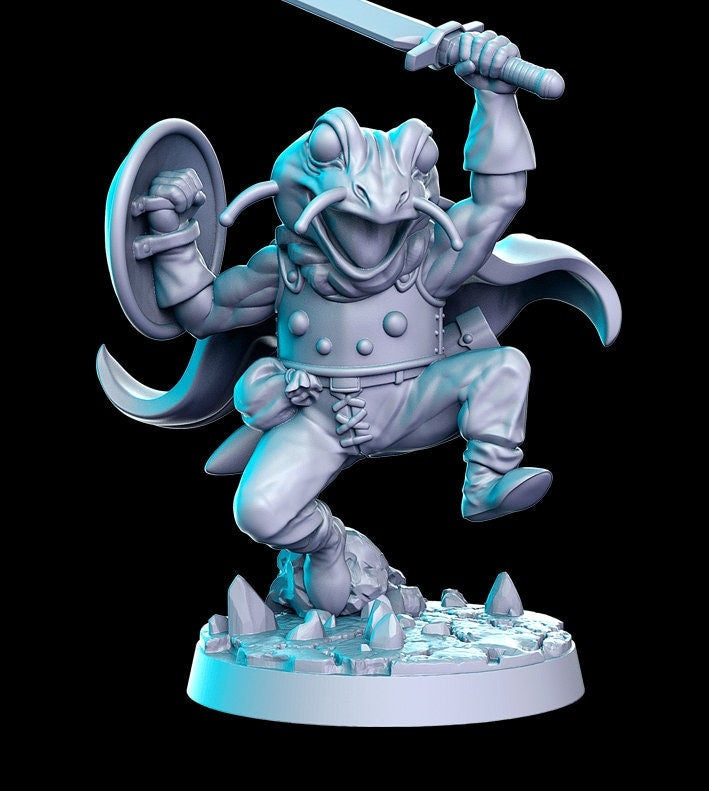 Toadin - by RN Estudio 32mm Fantasy Frog Warrior Miniature