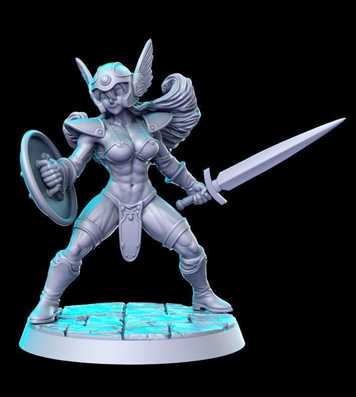 Senshi Warrior - by RN Estudio 32mm Fantasy Female Swordsman Miniature RN0163